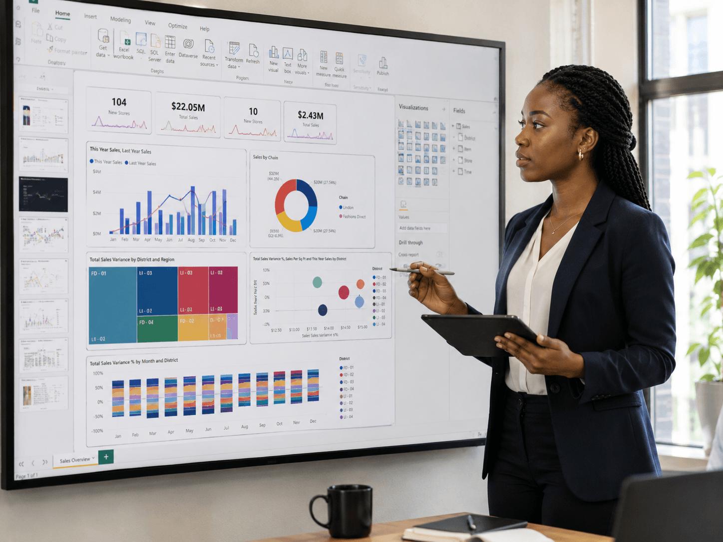 Professional building a Power BI dashboard