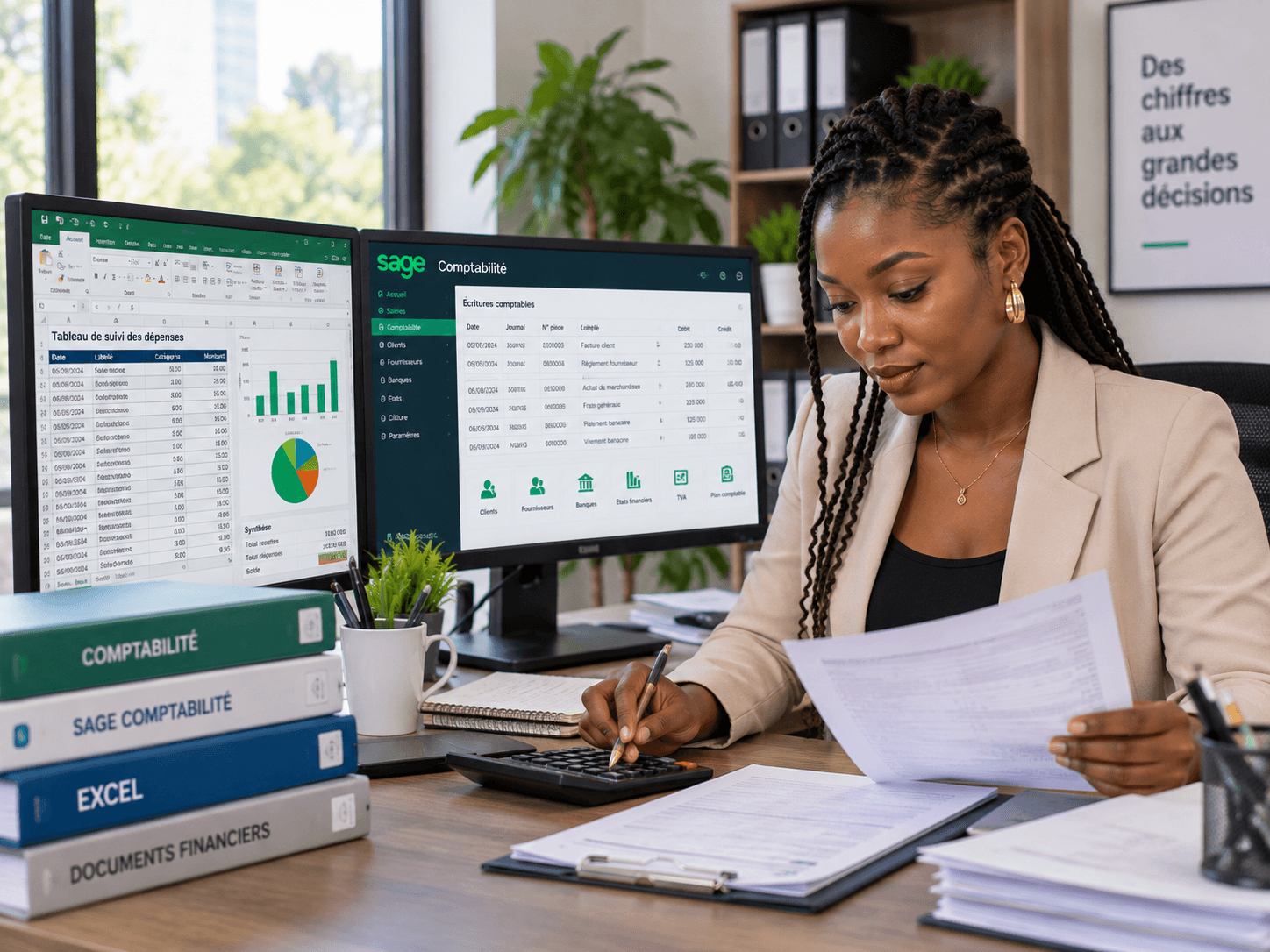 Comptable saisissant des écritures sur Sage 100 et Excel